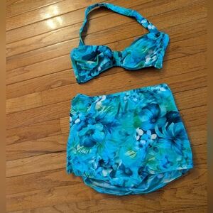 Swimsuits by Mary Blue Floral Bikini Set